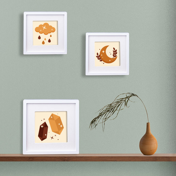 10x10 Yapışkanlı Sök-Tak Paspartulu Pola Fotoğraf Çerçevesi – 3’lü Set
