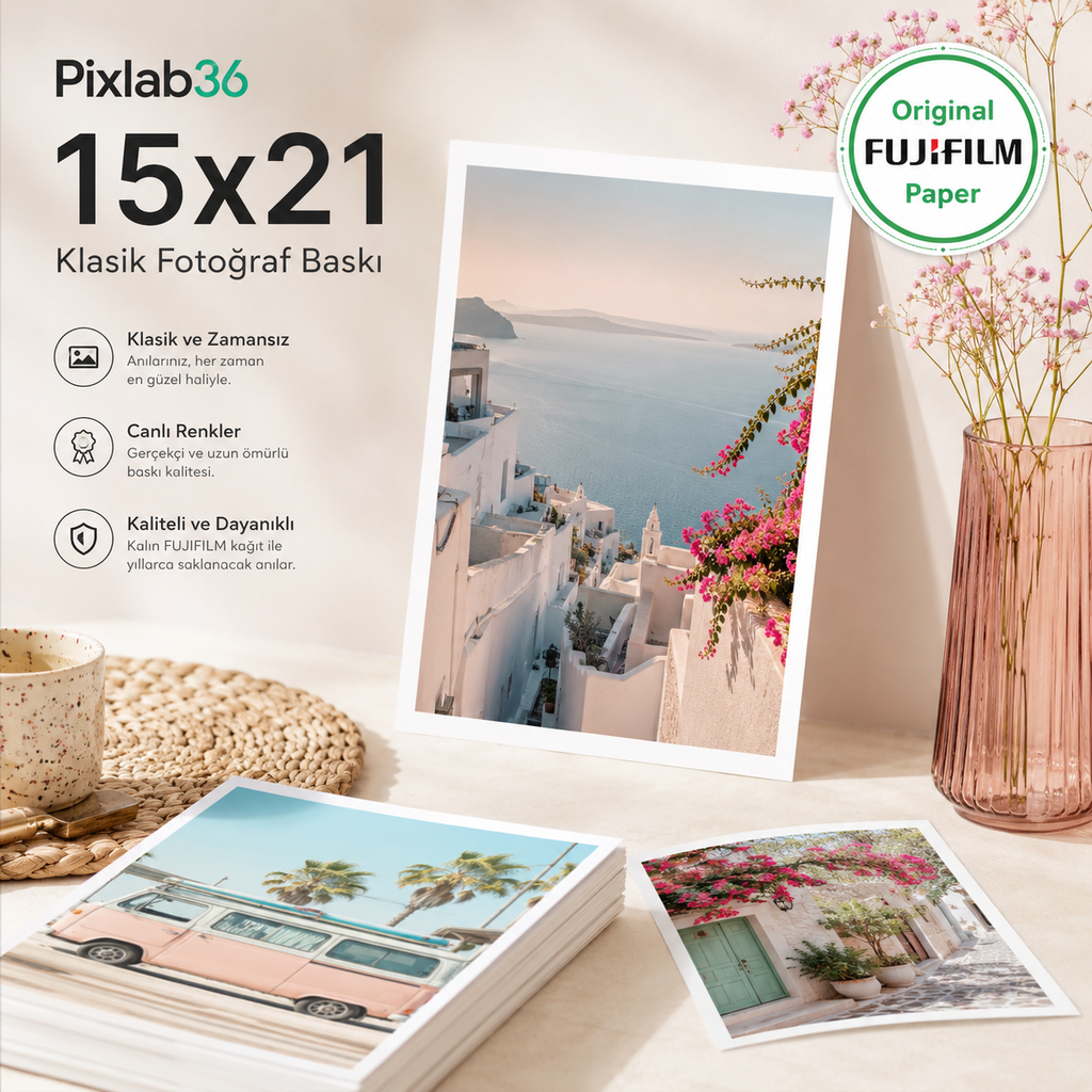 15x21 Klasik Fotoğraf Baskı 15 Adet - Pixlab36