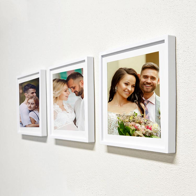 20x20 Yapışkanlı Sök-Tak Klasik Kare Fotoğraf Çerçevesi – 3’lü Set