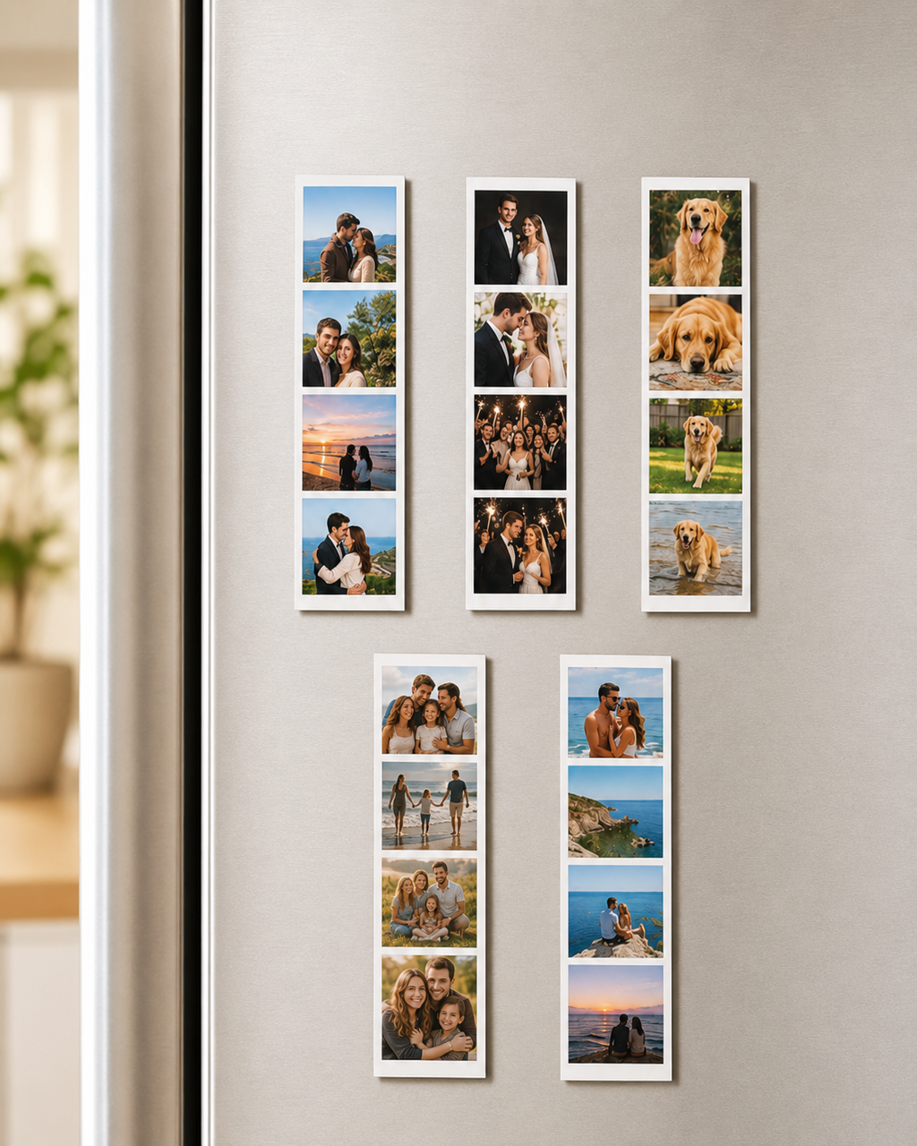 15x4 Fotoğraflı Şerit Magnet – 5 Adet / 20 Fotoğraf
