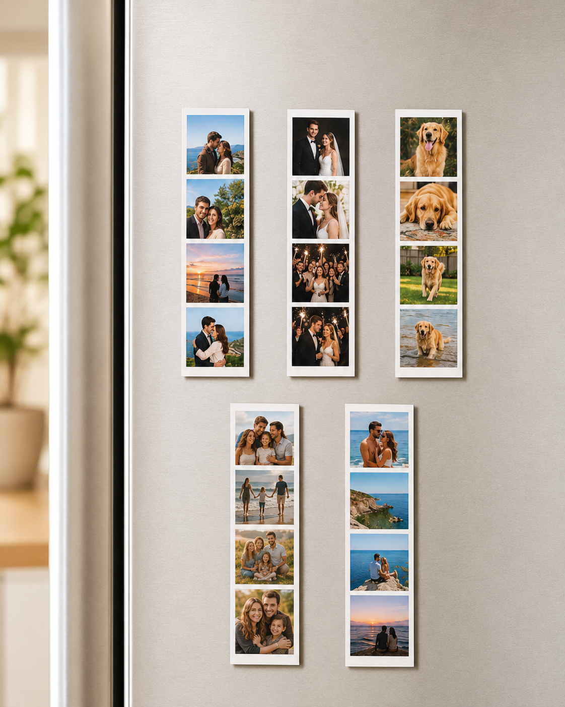 15x4 Fotoğraflı Şerit Magnet – 5 Adet / 20 Fotoğraf