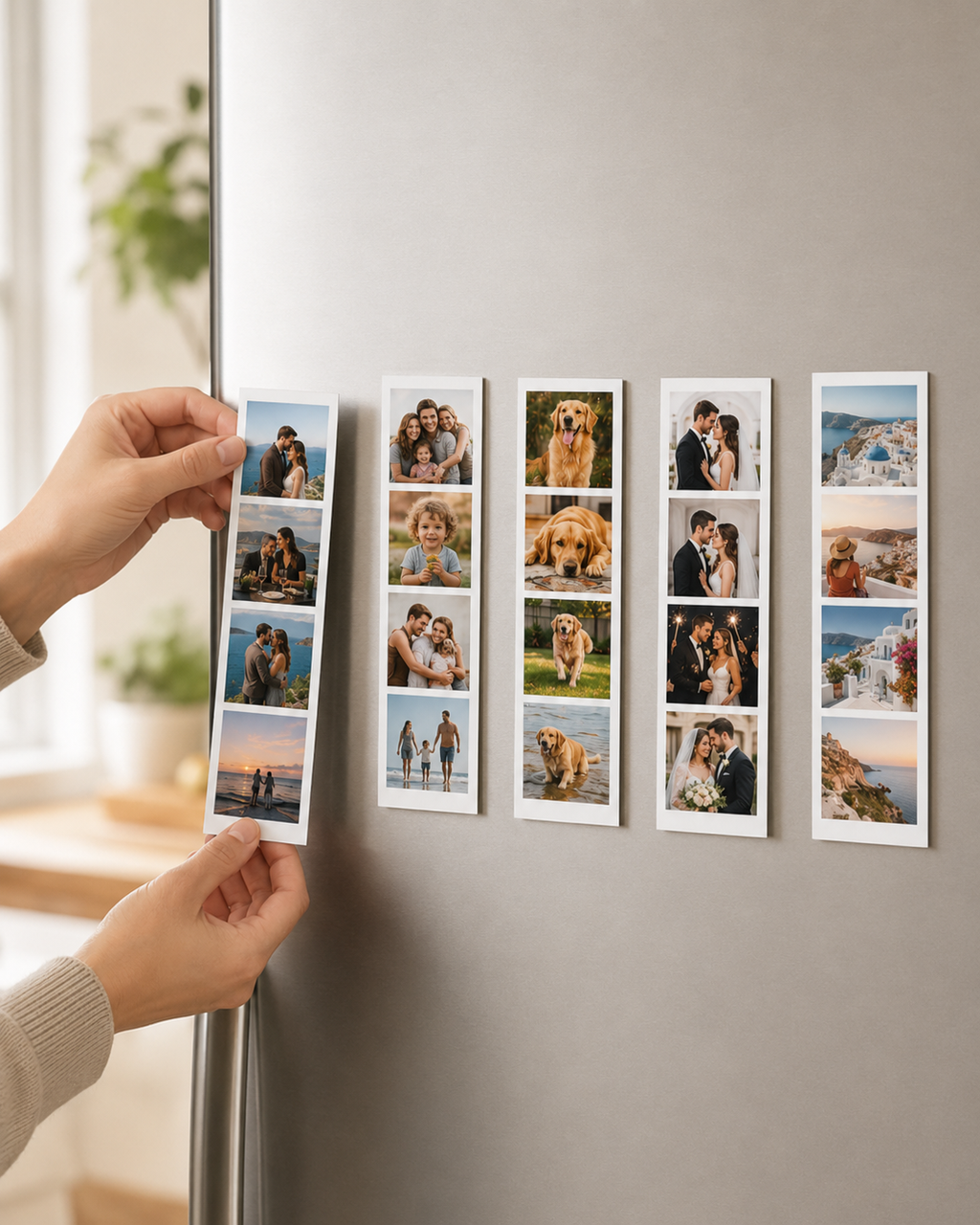 15x4 Fotoğraflı Şerit Magnet – 5 Adet / 20 Fotoğraf