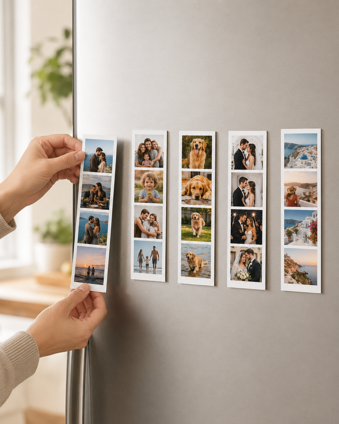 15x4 Fotoğraflı Şerit Magnet – 5 Adet / 20 Fotoğraf