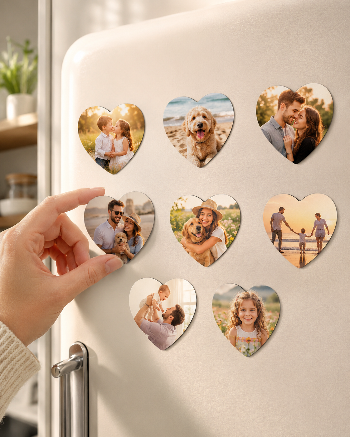 8x7 Fotoğraflı Kalp Magnet – 8 Adet