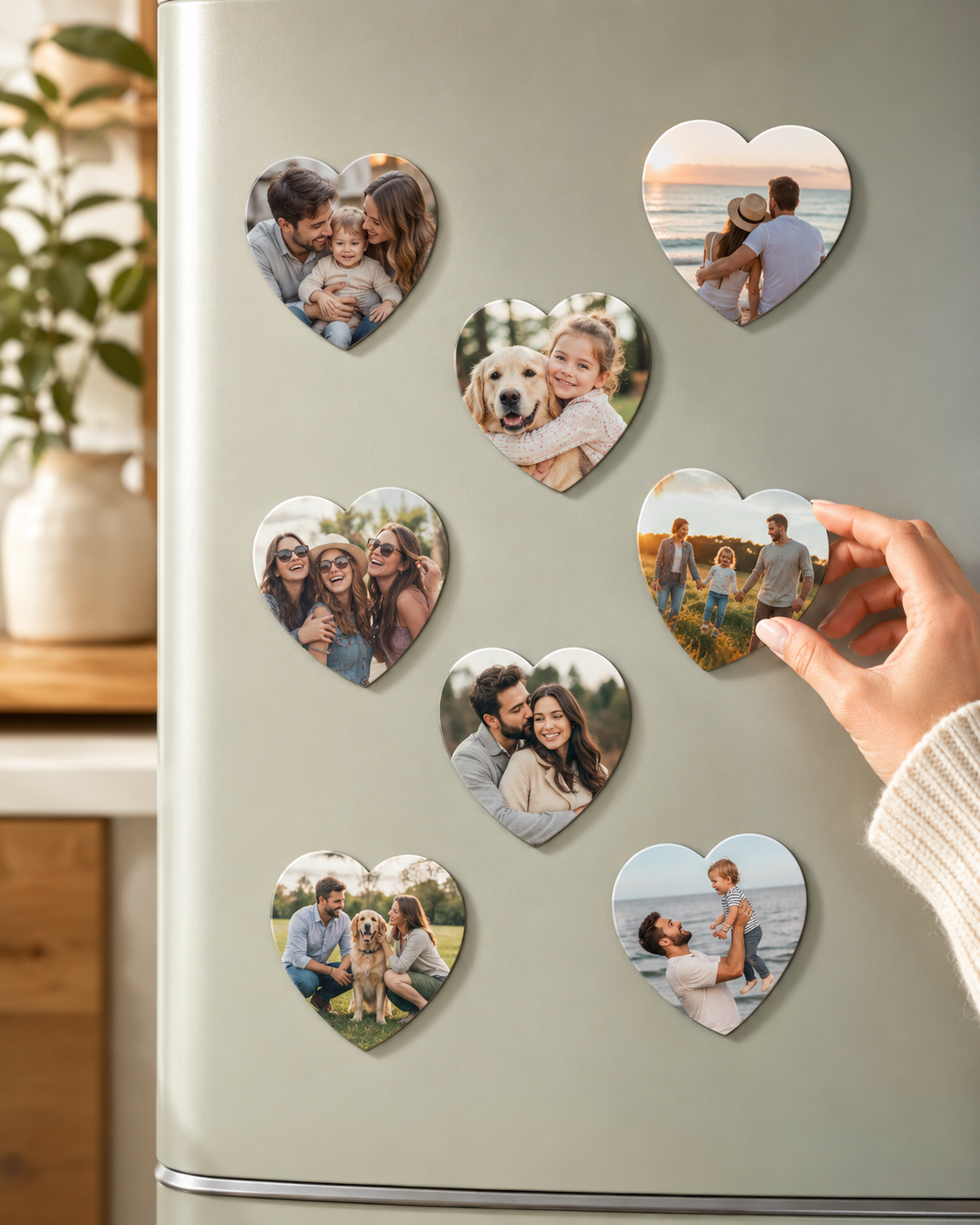 8x7 Fotoğraflı Kalp Magnet – 8 Adet