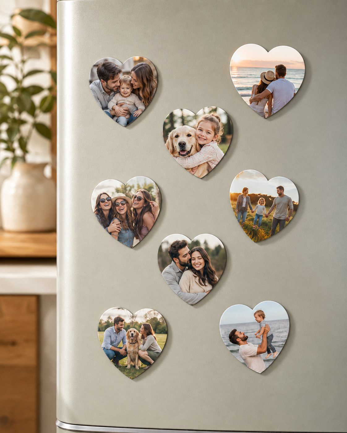 8x7 Fotoğraflı Kalp Magnet – 8 Adet
