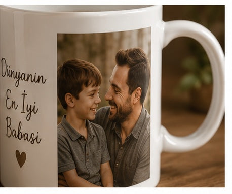 Babaya Hediye Fotoğraflı Kupa