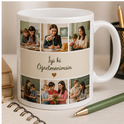 Öğretmene Hediye 5 Fotoğraflı Kupa
