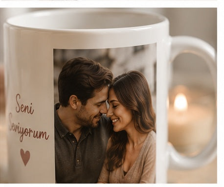 Sevgiliye Hediye Fotoğraflı Kupa